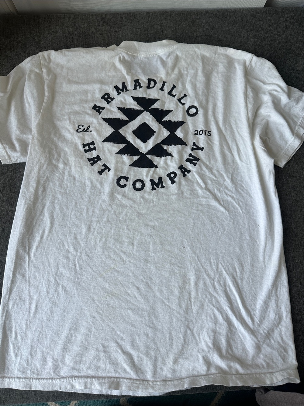Comfort Colors White Tee with Navy Geometric Logo